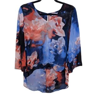Jennifer Lopez Floral High Low Blouse S 🌸
